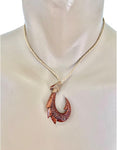 HAWAIIAN CARVED HOOK NECKLACE-KOA WOOD