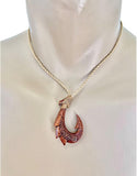 HAWAIIAN CARVED HOOK NECKLACE-KOA WOOD